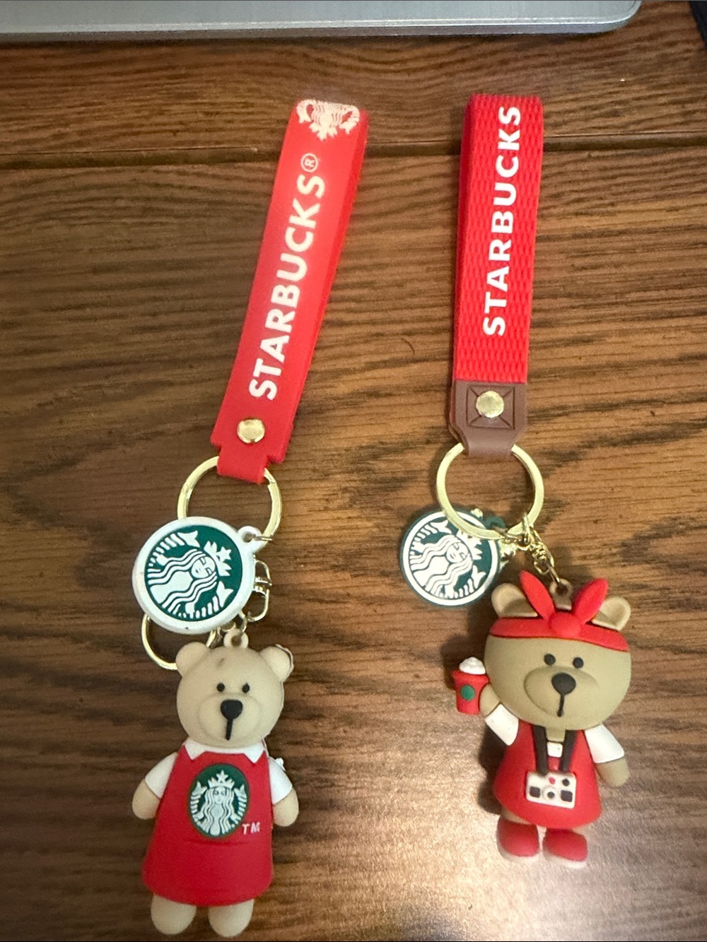 Starbucks Bear Purse Charms/Keychain Duo